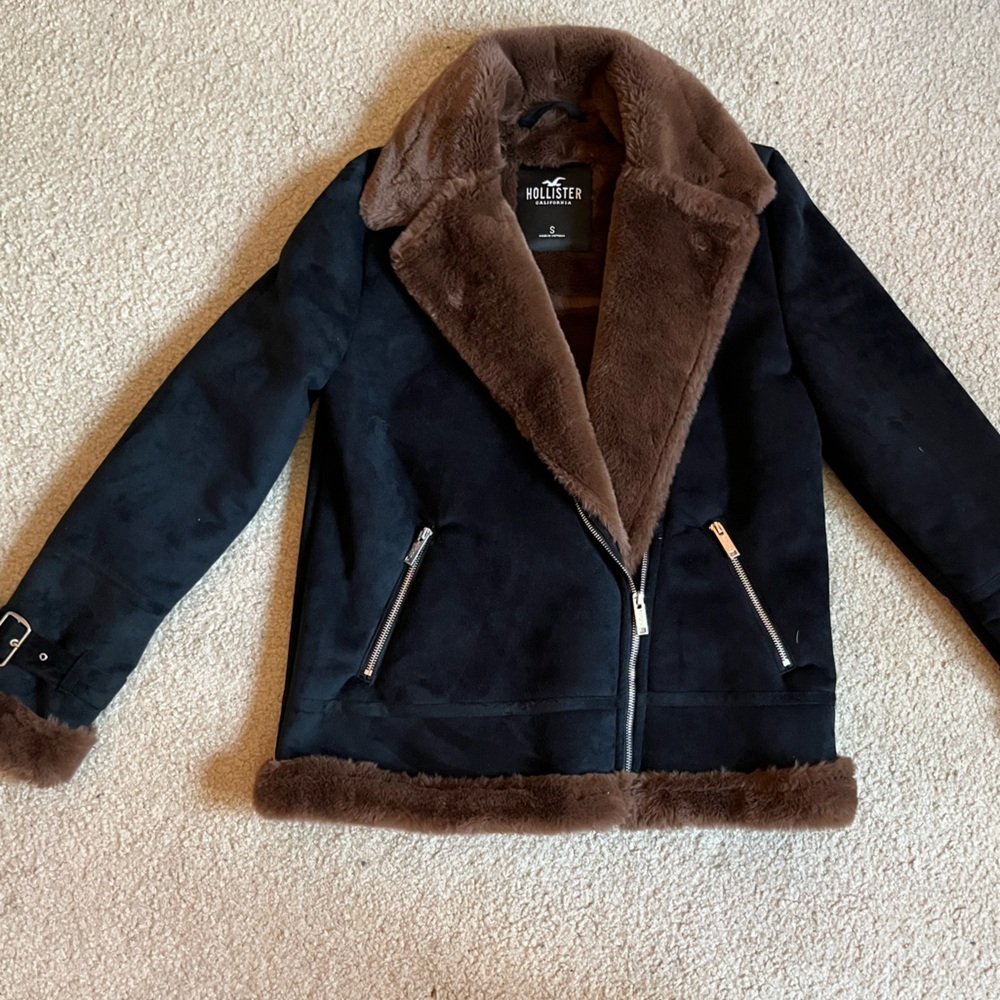 Hollister Brown Faux Fur Jacket